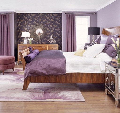 Purple Accents In Bedroom