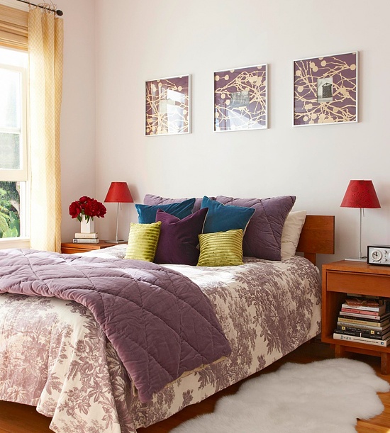 Purple Accents In Bedroom