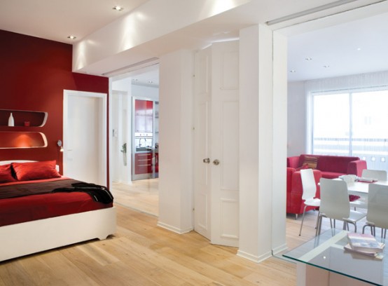 apartment interior decor,modern apartment decor,red apartment,tel aviv,white apartment,modern home designs