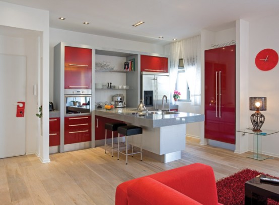 red and white home design