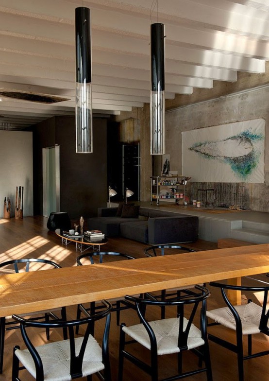 Refined Industrial Loft With A Strong Masculine Character