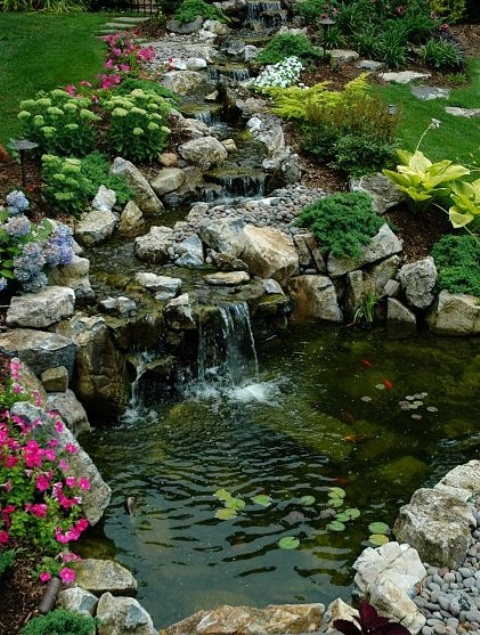 Relaxing Backyard And Garden Waterfalls