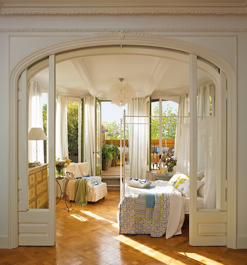 Romantic Bedroom Design With Semicircular Windows | DigsDigs