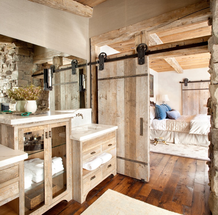 Rustic Bathrooms with Barn Doors