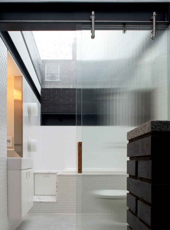 Shadow House Of Black Brick With Industrial Decor