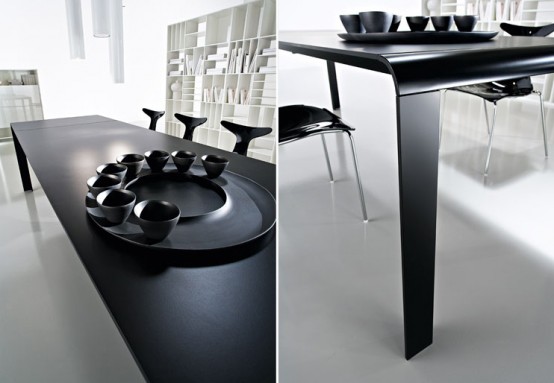Slim Black Contemporary Table