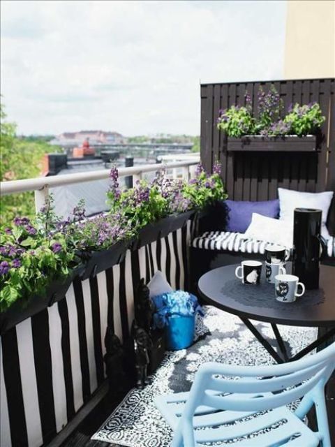 57 Cool Small Balcony Design Ideas - DigsDigs - Window-box planters should be on every urban balcony because they are  perfect to surround