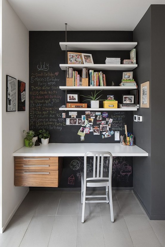 Smart chalkboard home office decor ideas 21 554x831