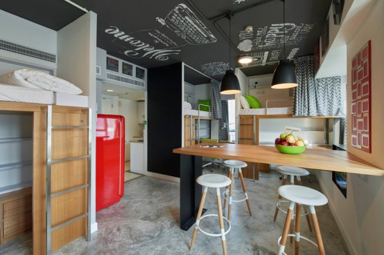 Space Efficient Student Apartment In Bold Colors Space Efficient Student Apartment In Bold Colors