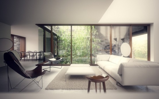 Stonework House Design With Bamboo Growing Inside Stonework House Design With Bamboo Growing Inside