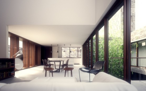 Stonework House Design With Bamboo Growing Inside Stonework House Design With Bamboo Growing Inside