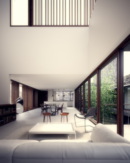 Stonework House Design With Bamboo Growing Inside Stonework House Design With Bamboo Growing Inside