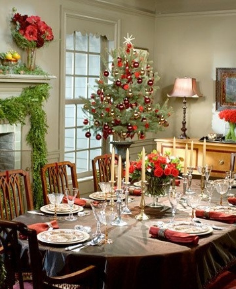 Christmas Decorating Dining Room Table Photograph | 37 Stunn