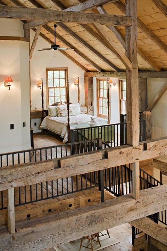 barn bedroom stylish bedrooms rustic barns living digsdigs conversion loft dream wood cabin beams conversions beam interior open designs lofted