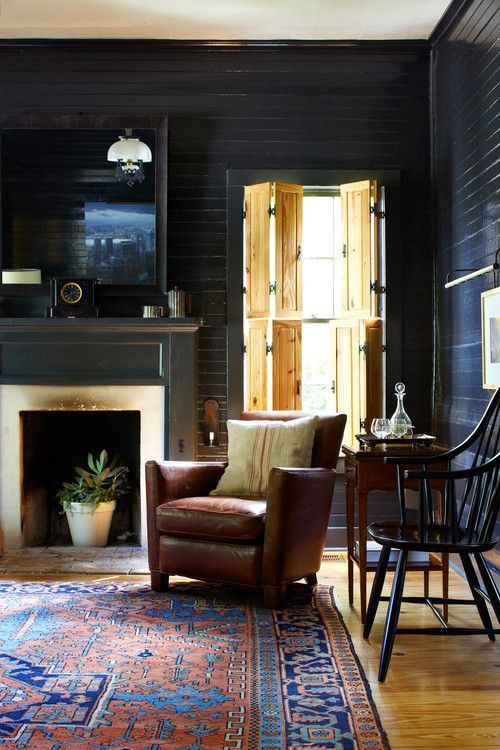 living dark farmhouse stylish designs country rooms walls fireplace architects cuppett tim texas historic sexay happening very things austin digsdigs