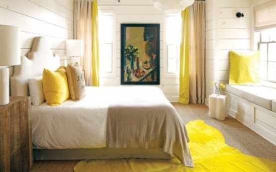 اتاق خواب زرد.اتاق زرد.میلمان زرد.دکوراسیون زرد