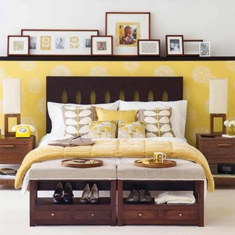 اتاق خواب زرد.اتاق زرد.میلمان زرد.دکوراسیون زرد