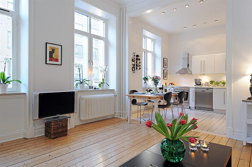 Swedish 58 Square Meter Apartment Interior Design With Open Floor Plan Home Decorating Ideas Home Interior Design