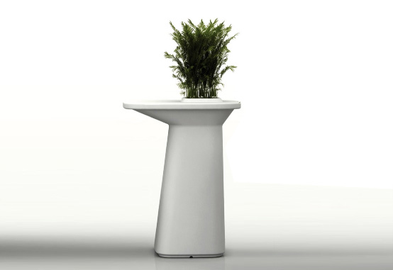 Tall Outdoor Table With Flowerpot