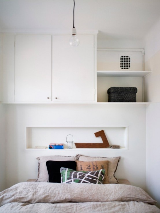 Tiny Black And White Studio With Wood Accents Tiny Black And White Studio With Wood Accents