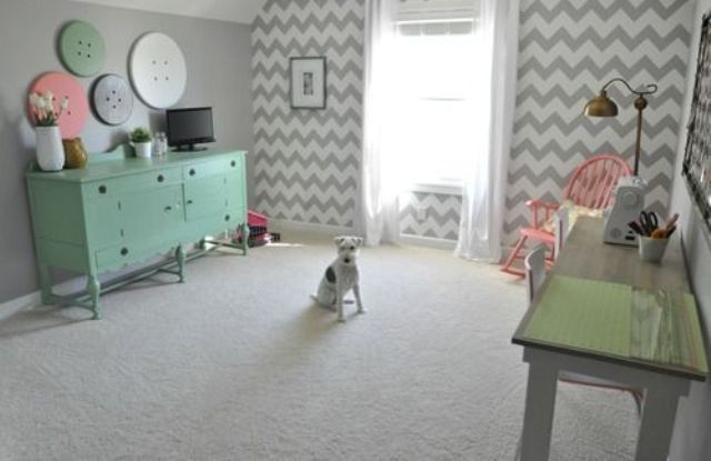 Teal Chevron Decor Rachel S Lookbook Get The Look Orange And Gray Chevron Bathroom Decor Ideas