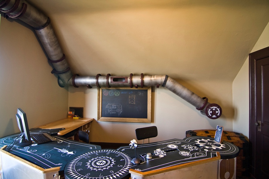 Unique Cat Tunnel In Steampunk Style Right At A Home Office DigsDigs