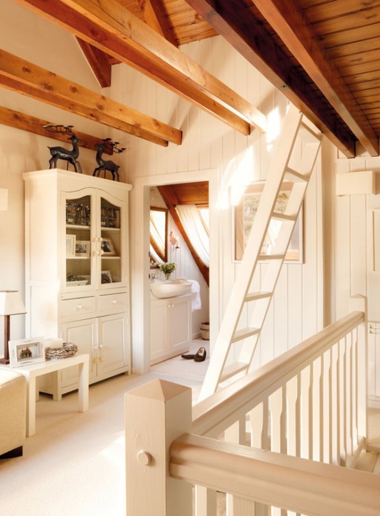 vintage wooden house in the pyrenees 13 554x753 Thiết kế không gian lãng mạn với tầng áp mái phong cách vintage