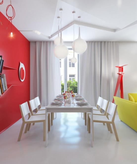 Vivacious Colorful Interior Design Of A Small Apartment