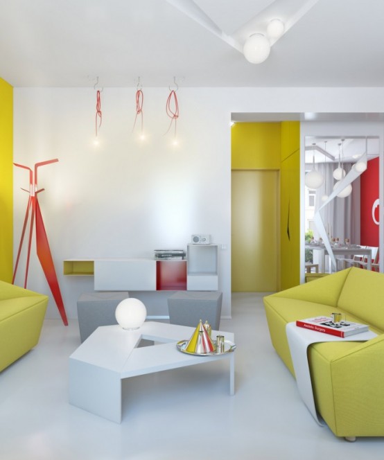 Vivacious Colorful Interior Design Of A Small Apartment