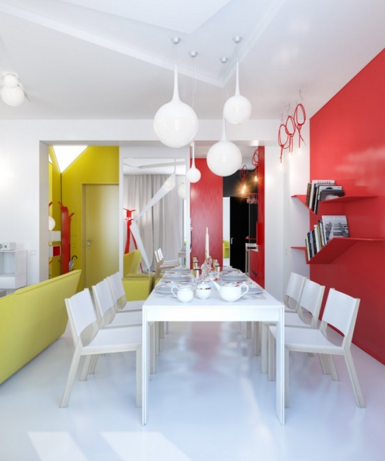Vivacious Colorful Interior Design Of A Small Apartment