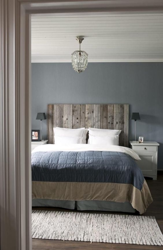 Picture Of weathered wood masculine headboard