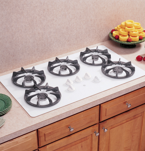 White gas cooktop