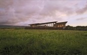 wind protected house with large glazings 1 174x110 House by a Quiet River Deep in the Mountain with Cool Floor Plan