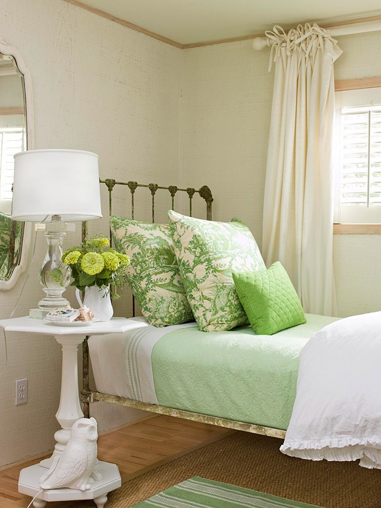 spring inspired bedroom decorating wonderful bedrooms decor colors interiors touches mint bed bedding guest fresh toile cottage iron interior master
