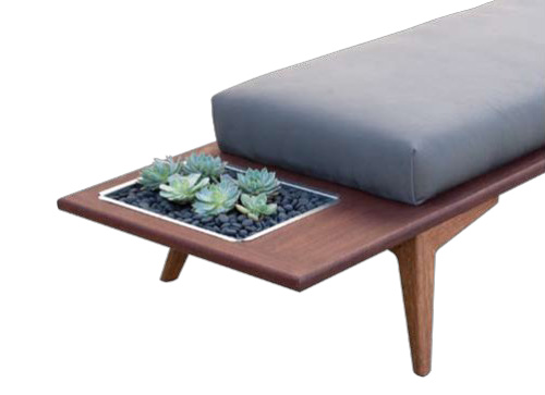Wood Bench With Planter
