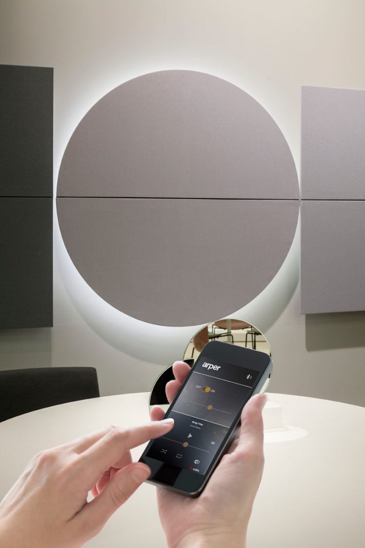 They’re controlled via a smartphone app that lets you sync music or take calls and adjust the LED light levels