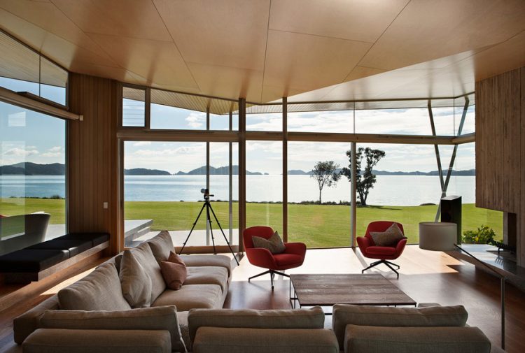 The interiors are centered around the striking seaside views