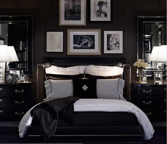 black and white bedding with stripes
