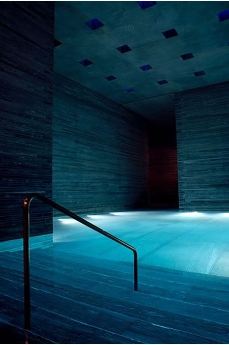 indoor pool with inside lighting
