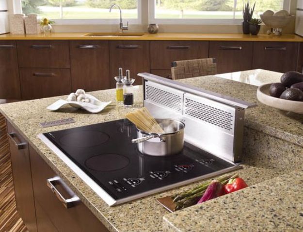island with a built-in cook top
