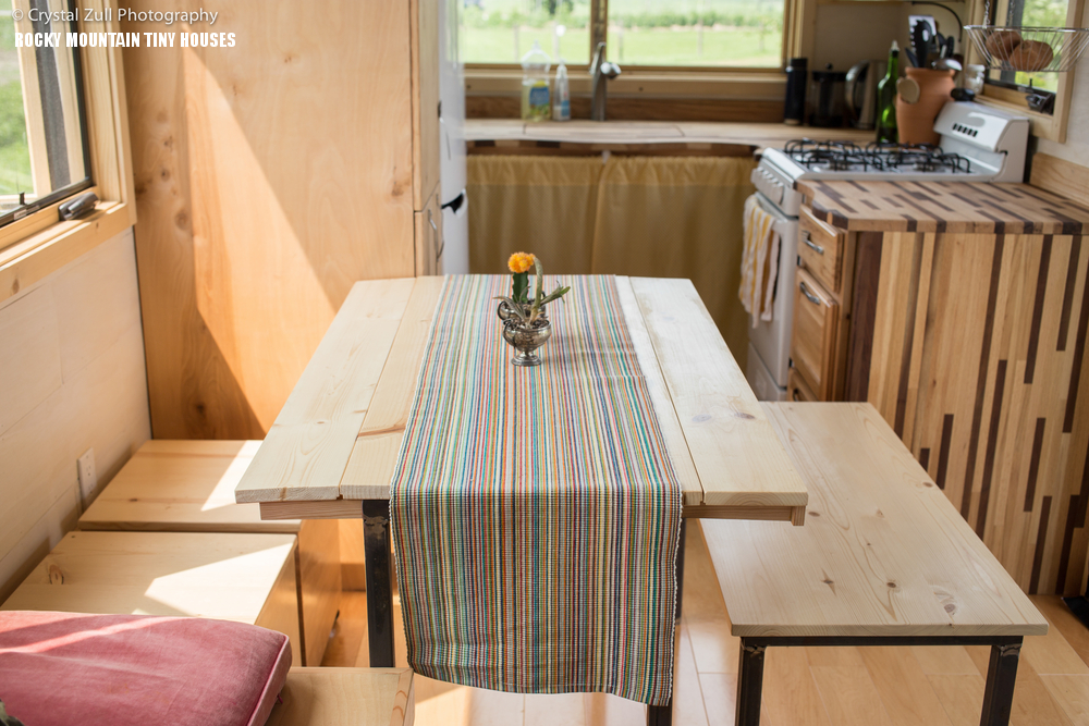 Though the home is tiny, due to the furniture functionality there's everything necessary