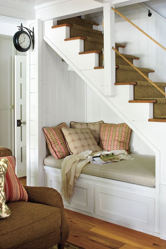 reading corner under the stairs