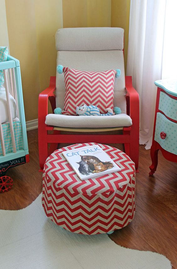 DIY Poang chair hack using red paint
