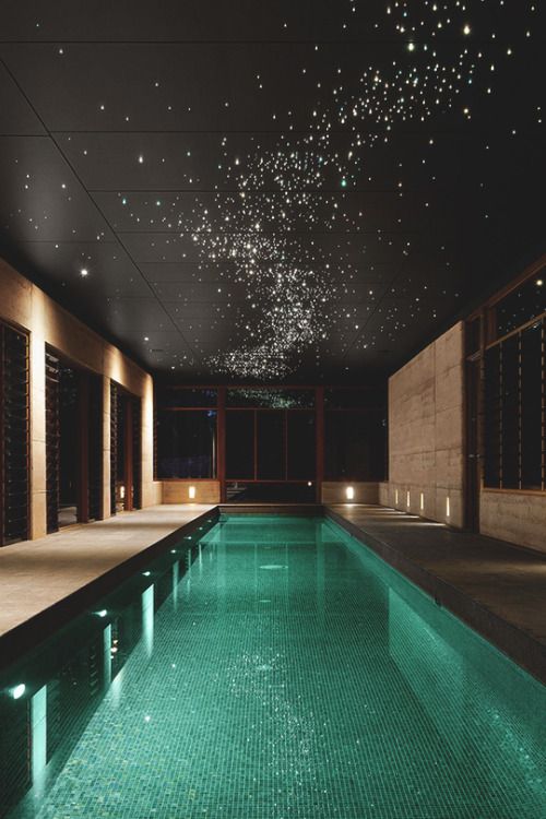 10 indoor swimming pool with star lights above