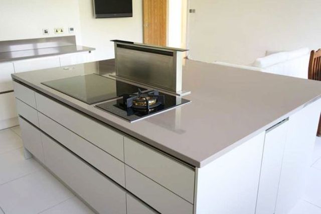 Kitchen with stove top on island discount