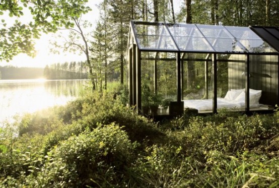 Transparent Garden Shed Bedroom (via architizer)