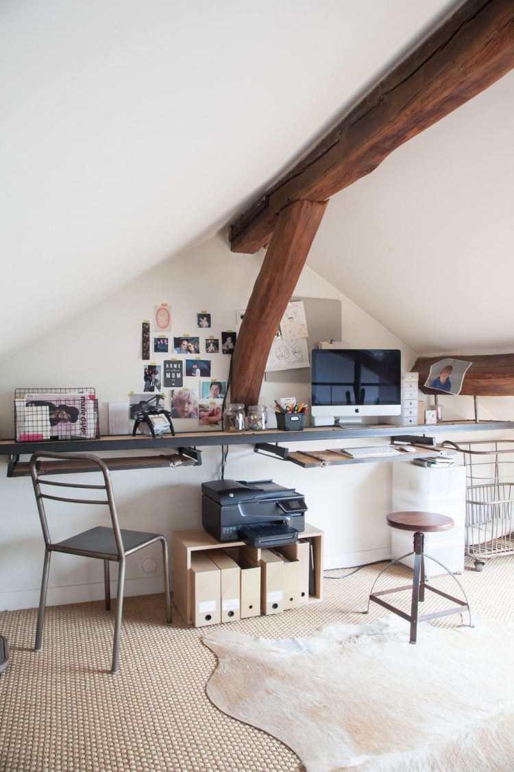 the home office is located in the garret