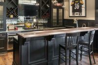 13 dark-colored basement bar with wine coolers