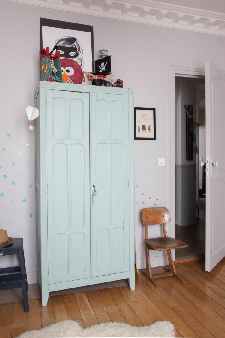 the furniture is vintage and rustic