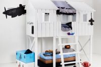 a scandinavian tree house kid bed